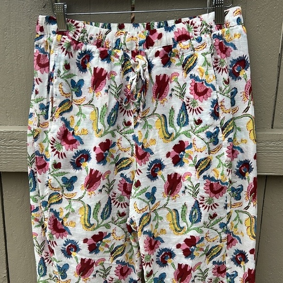 Xirena Paxtyn Floral Pattern Gauzy Drawstring Capri Ankle Pant Bohemian Floral S - Picture 4 of 7